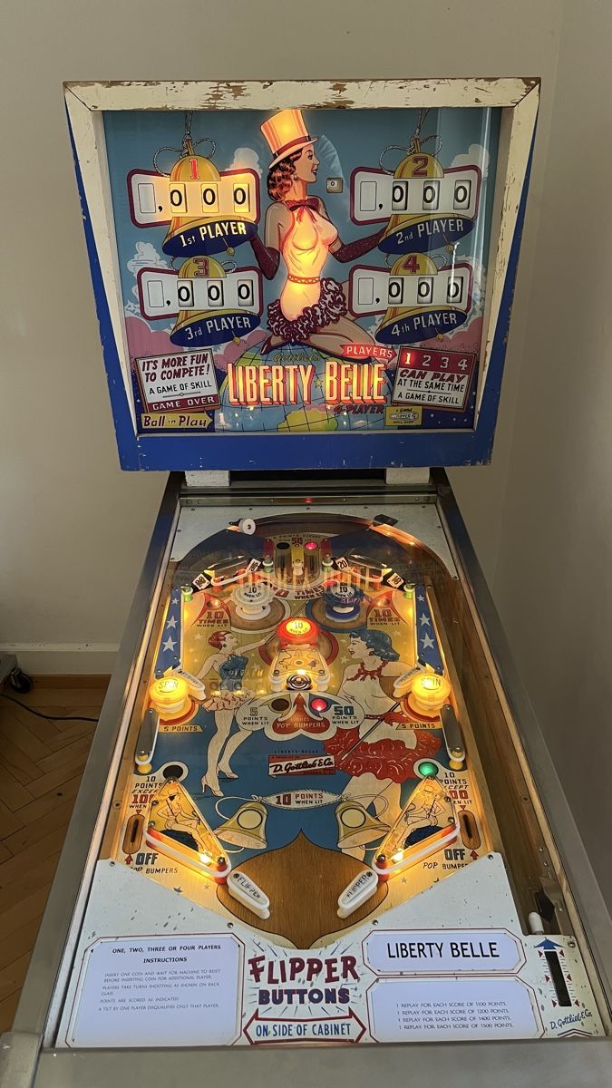 Flipper: Flipper Gottlieb Liberty Belle 1962 – Usato da Zürich venduto da mac1963mac 3