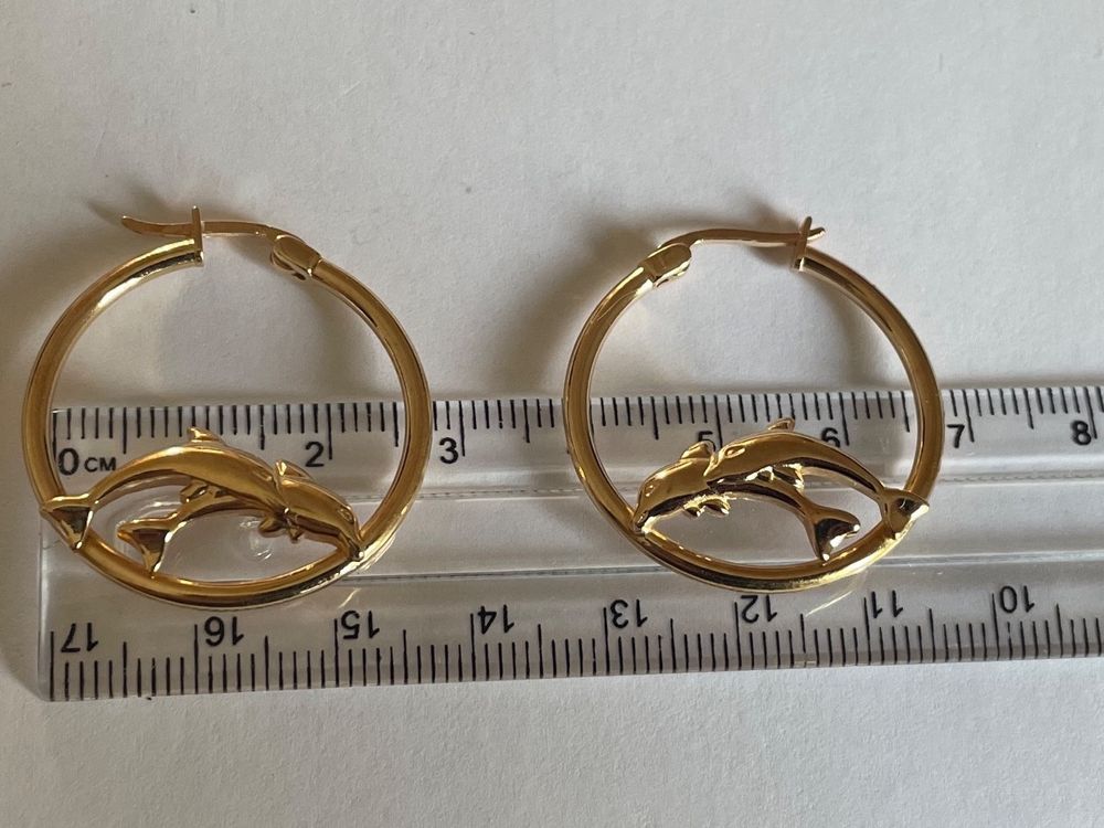 Boucles D'oreilles Créoles Vintage Plaqué Or - Fermoir Clips (occasion)