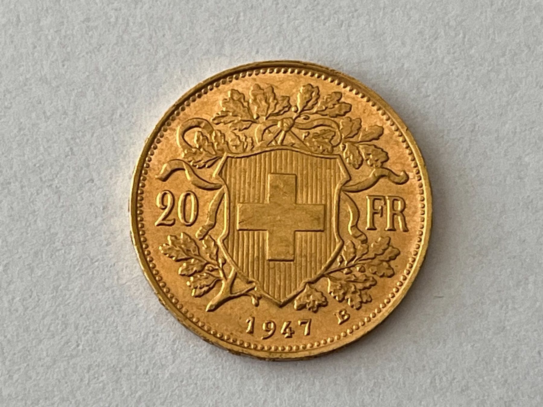Tutti le monete: 20er Goldvreneli 1947B – Usato da Volketswil venduto da Leinad640