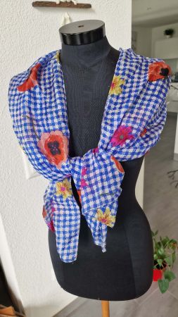 Seiden-Schal mit Blumen NEU