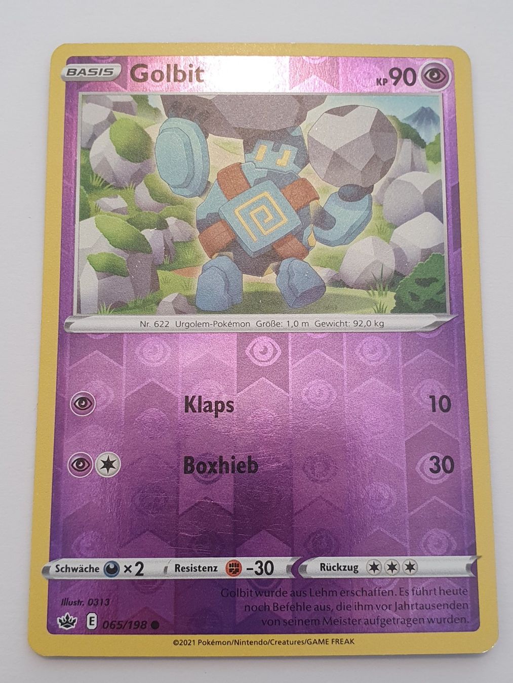 Pokémon Carte collezionabili: Golbit / 2021 Pokémon / Reverse Holo – Usato da Oberdorf BL venduto da BaldenEagle