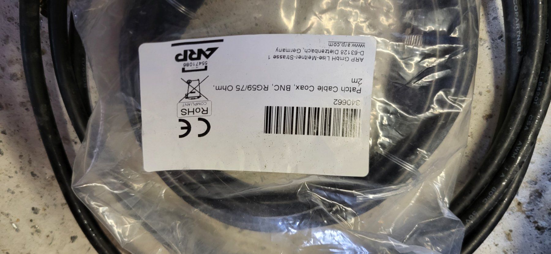 Cavi: Patch Cable Coax, BNC, RG59/75 Ohm – Nuovo e nell'imballaggio originale da Villa Bedretto venduto da Custa 3