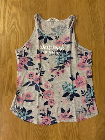 H&M Tanktop grau Blumenmuster Grösse 158/164