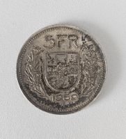 Schweizer 5 Franken Münze 1969 B Silber 
