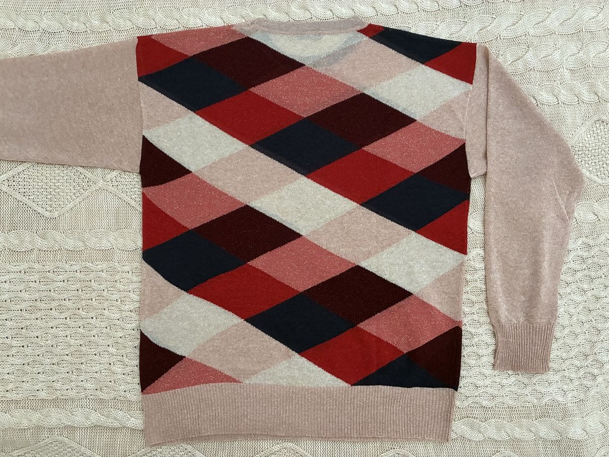 Marella Pulls & Sweat-shirts: Marella Pullover Rautenmuster, New, Size S/M  – Neuf (Voir description) à Lausanne par milasha 2