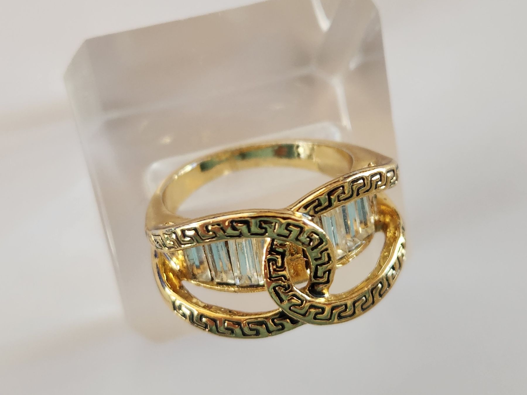 Anelli: Goldring Gr. 54-55 mit Zirkonia, Statement Ring, Vintage Loo – Usato da St. Gallen venduto da GIULESGG 3