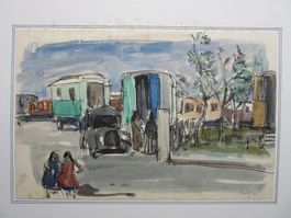 FRANZ K. OPITZ ORIG. TUSCHE  SIGNIERT