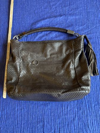 Braune Ledertasche - Fransen-Design - Made in Italy