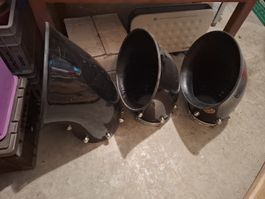 Schlagzeug Kessel schwarz 3 Stk. mit Zubehör