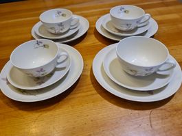 Restposten Langenthal Porzellan 4 Teetassen Sets