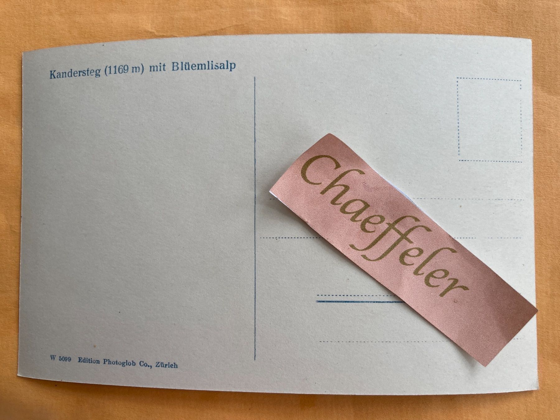 Cartoline postali: Kandersteg mit Blümlisalp – Usato da Zürich venduto da Chaeffeler 1