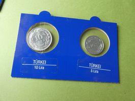 Türkei, Set 2 alte unzirkulierte Münzen