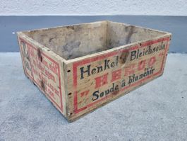 alte Holzkiste Kiste HENCO HENKEL 'S BLEICHSODA SEIFENKISTE