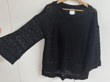 Chanel Black Knit Top, Size 40