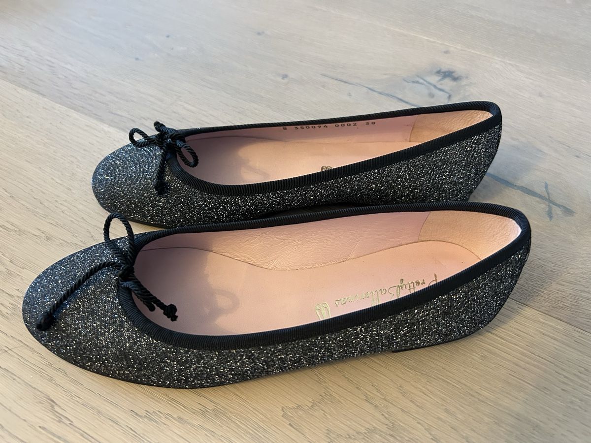 Scarpe da donna: Pretty Ballerinas Gr. 38 schwarz silber glitzer – Usato da Zug venduto da Gibbi80