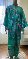 Japanischer Kimono mintgrün mit Vögeln und Blumen , *Neu*