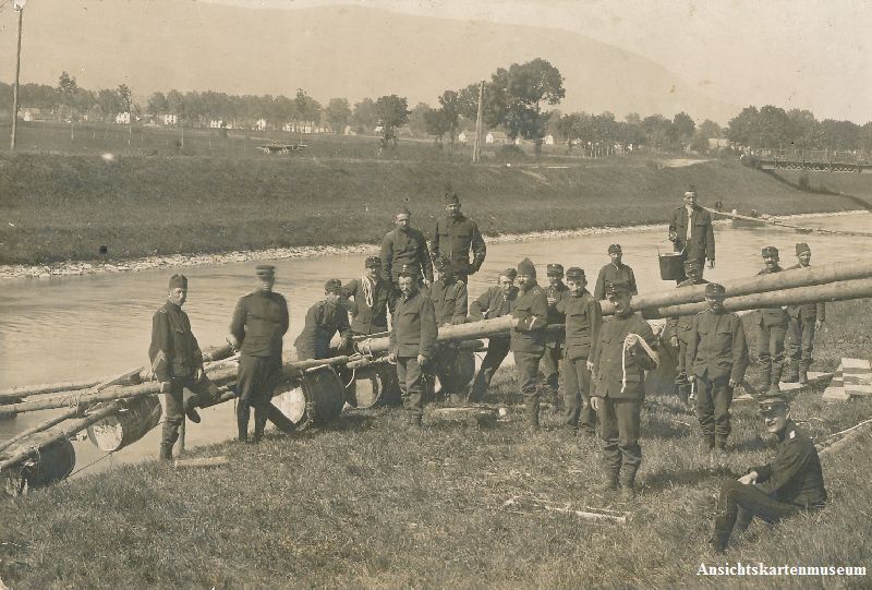 Cartoline postali: Militär - Pontonier + c1910 – Usato da Emmenbrücke venduto da teestube