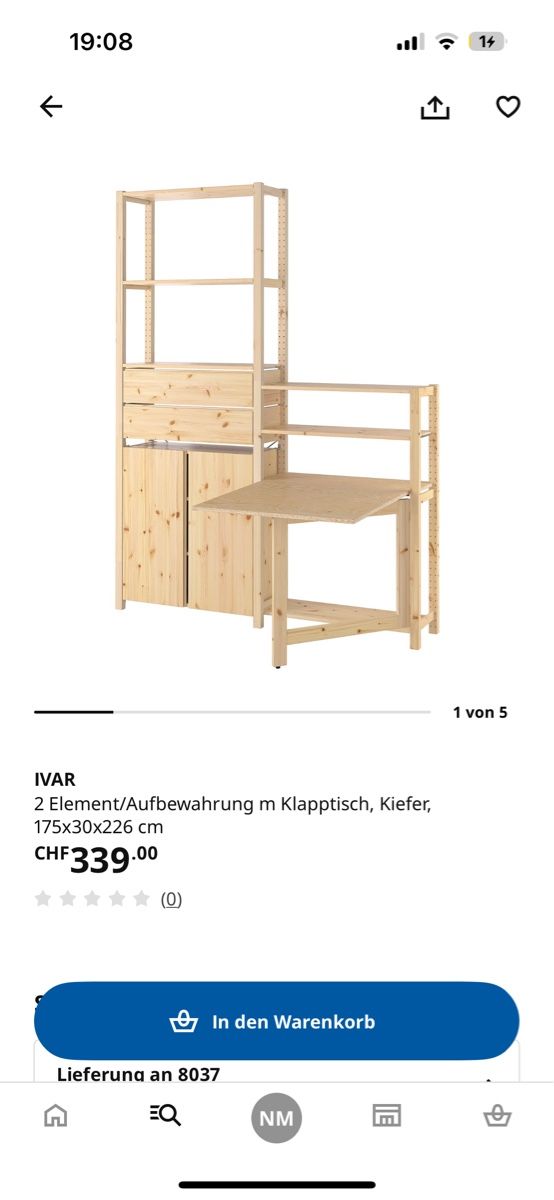 Ikea Tische: Ikea Regal und Tisch Ivar – Neu (gemäss Beschreibung) aus Zürich von Nojemu