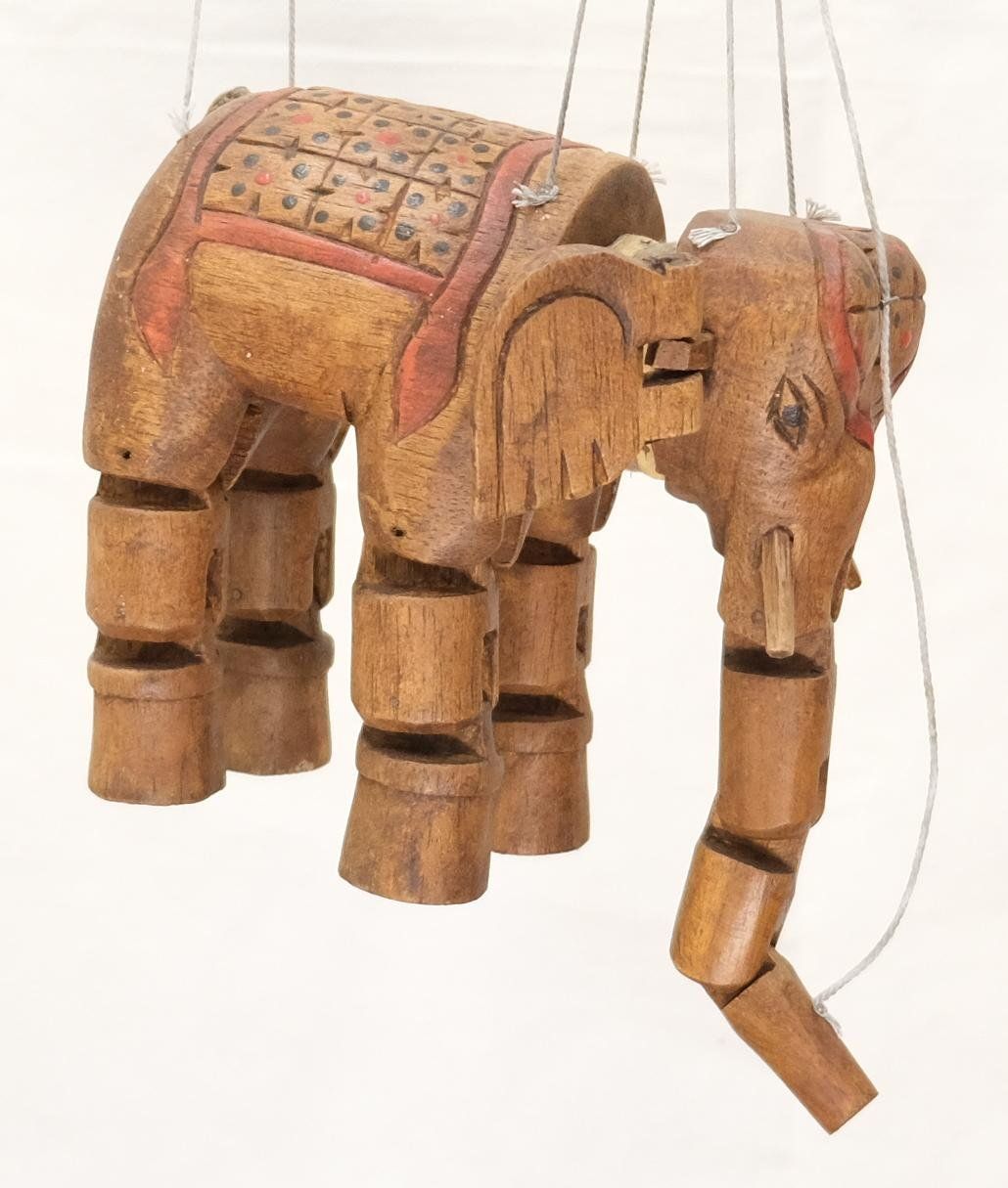 Statuette: Marionette Elefant aus Holz 18cm – Usato da Zürich venduto da Masala-Oase 5
