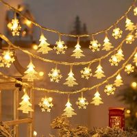 6m LED Lichterkette Schneeflocken/Weihnachtsbaum, warmweiss