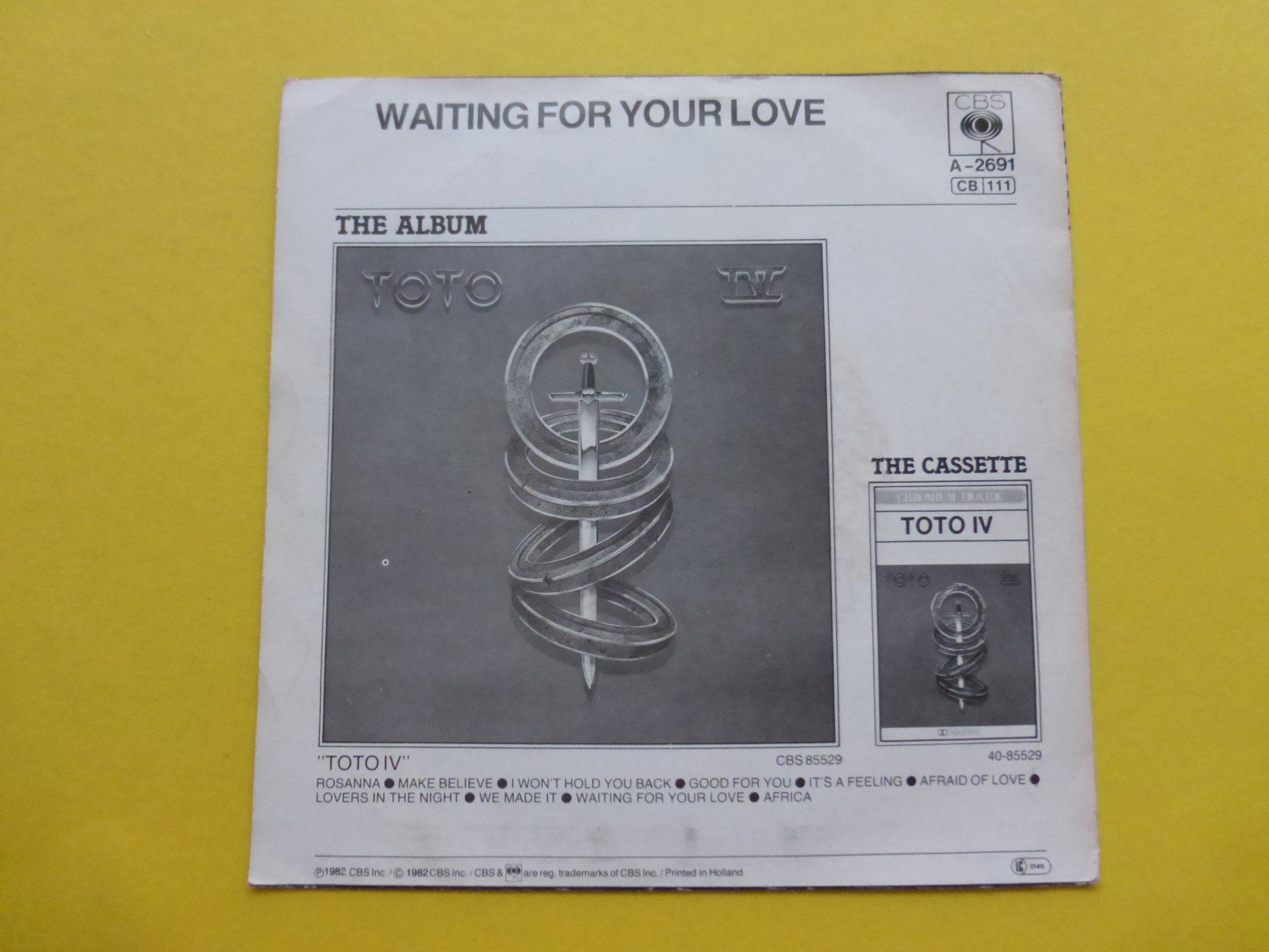 Schallplatten: Toto – I Won't Hold You Back – Gebraucht aus Zürich von Swiss57 1