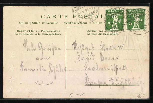 Cartoline postali: Präge-AK Glarus, Totalansicht, Wanderst – Usato da Berlin venduto da bartko-reher 1