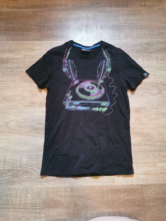 Schwarzes T-Shirt Grösse S, DJ-Motiv, 100% Baumwolle