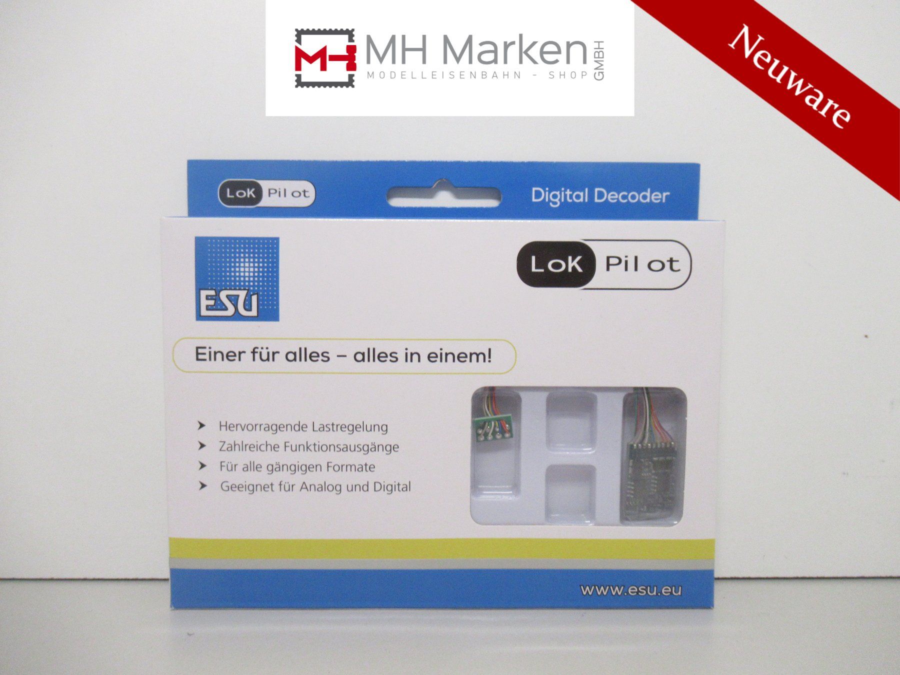Esu Modellini di ferrovie: ESU 59610 Decoder Lokpilot 5.0 DCC/SX/MM/M4 8-polig Digital – Nuovo e nell'imballaggio originale da Basel venduto da mhmarken