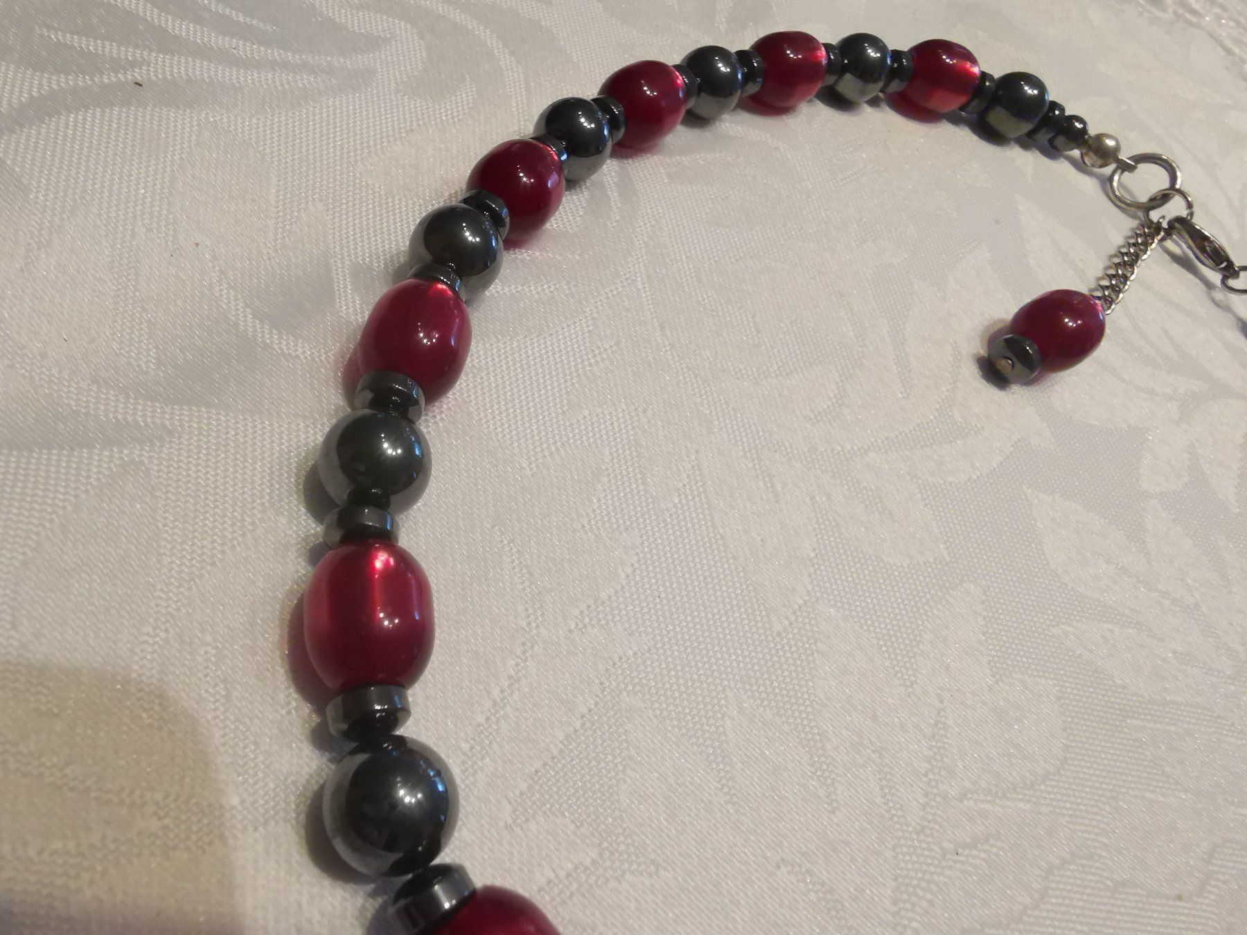 Catenine: SCH. KETTE  M. HÄMATIT U. GLAS – Usato da Allschwil venduto da Male54 5