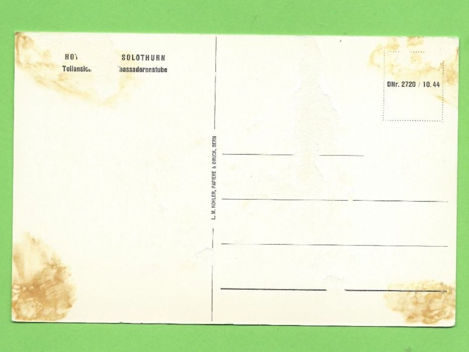 Cartoline postali: Hotel Krone Solothurn, Teilansicht Ambassadorstube – Usato da Zürich venduto da t24_de 1