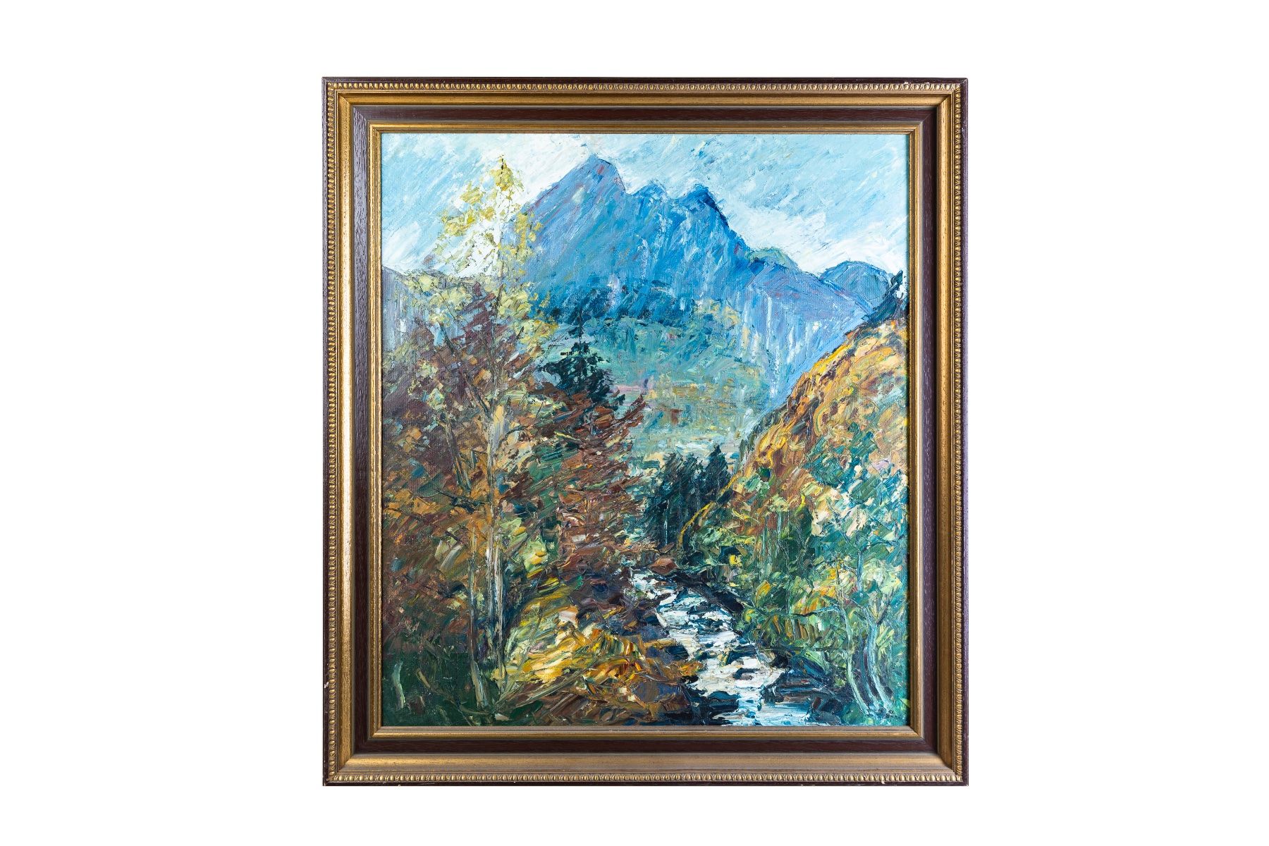 Dipinti: Ölgemälde auf Holz, Berglandschaft im Herbst – Usato da Eschen venduto da ulr_qys2