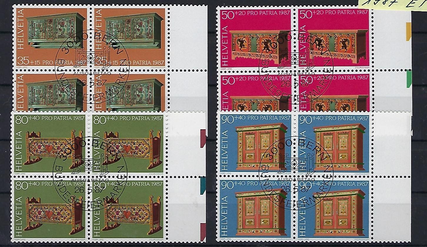 Tutti i francobolli: 1987  Pro Patria Viererblocks 14951 – Usato da Lunden venduto da Animus999