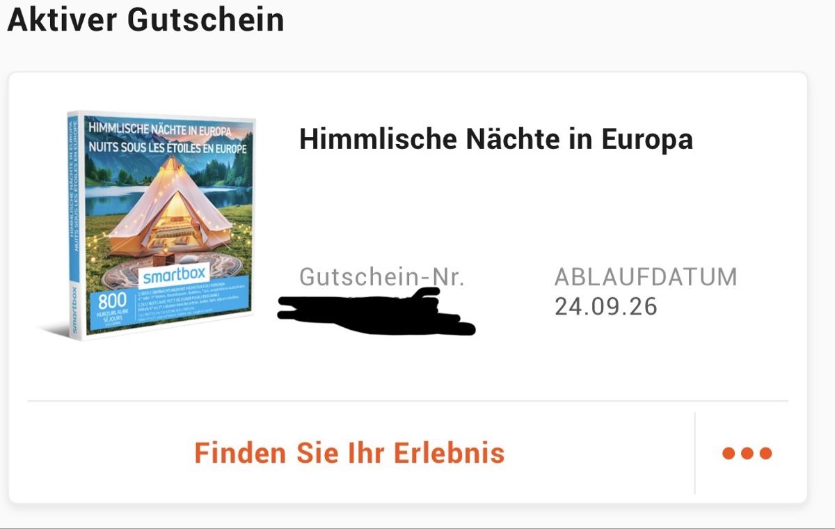 Smartbox Gutscheine: Smartbox Gutschein - Himmlische Nächte Europa – Neu und originalverpackt aus Heimberg von Nick___