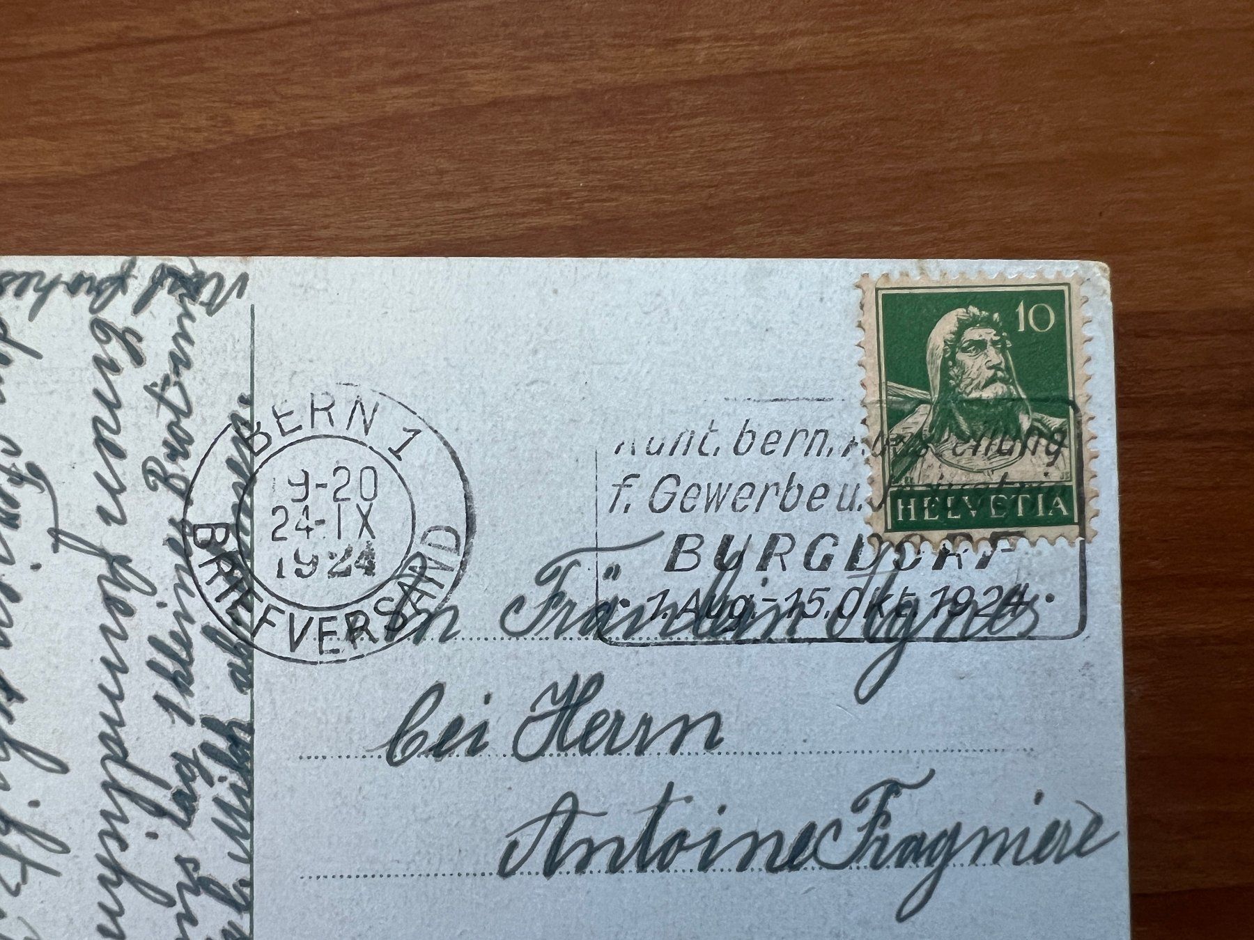 Cartoline postali: AK  1924 Bern Weltpost   (G2075) – Usato da Hinwil venduto da Sidi4 1