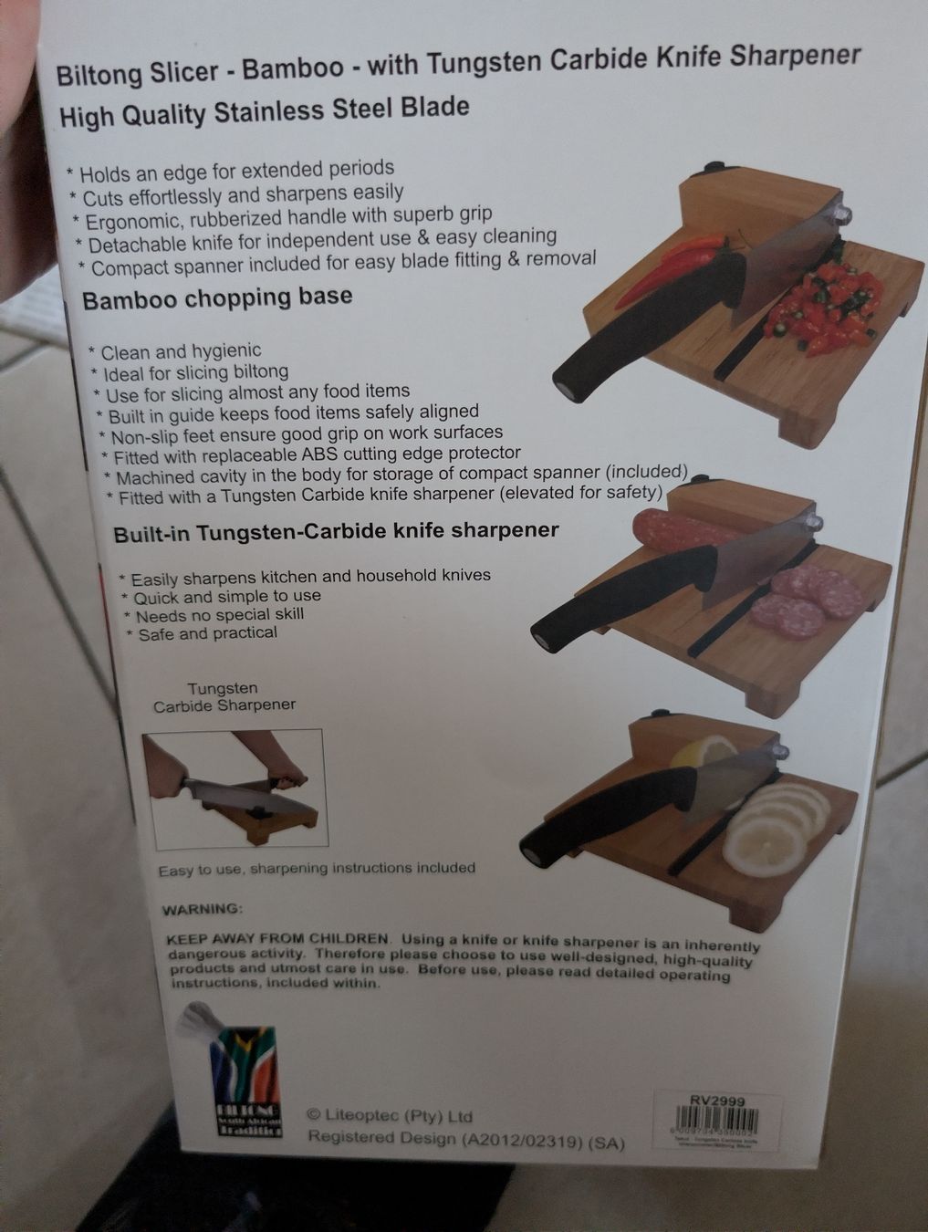 Küchengeräte: Biltongschneider - Bambus - mit Messerschärfer NEU – Neu und originalverpackt aus Bern von berneroberlaenderin 1