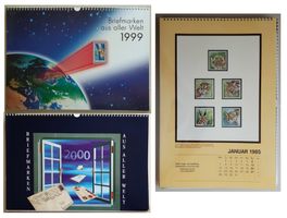 3 Stück Briefmarkenkalender, 1985, 1999, 2000