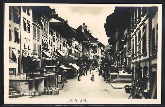 Cartoline postali: Thun, Hauptgasse mit Apotheke, Strassenp – Usato da Berlin venduto da bartko-reher
