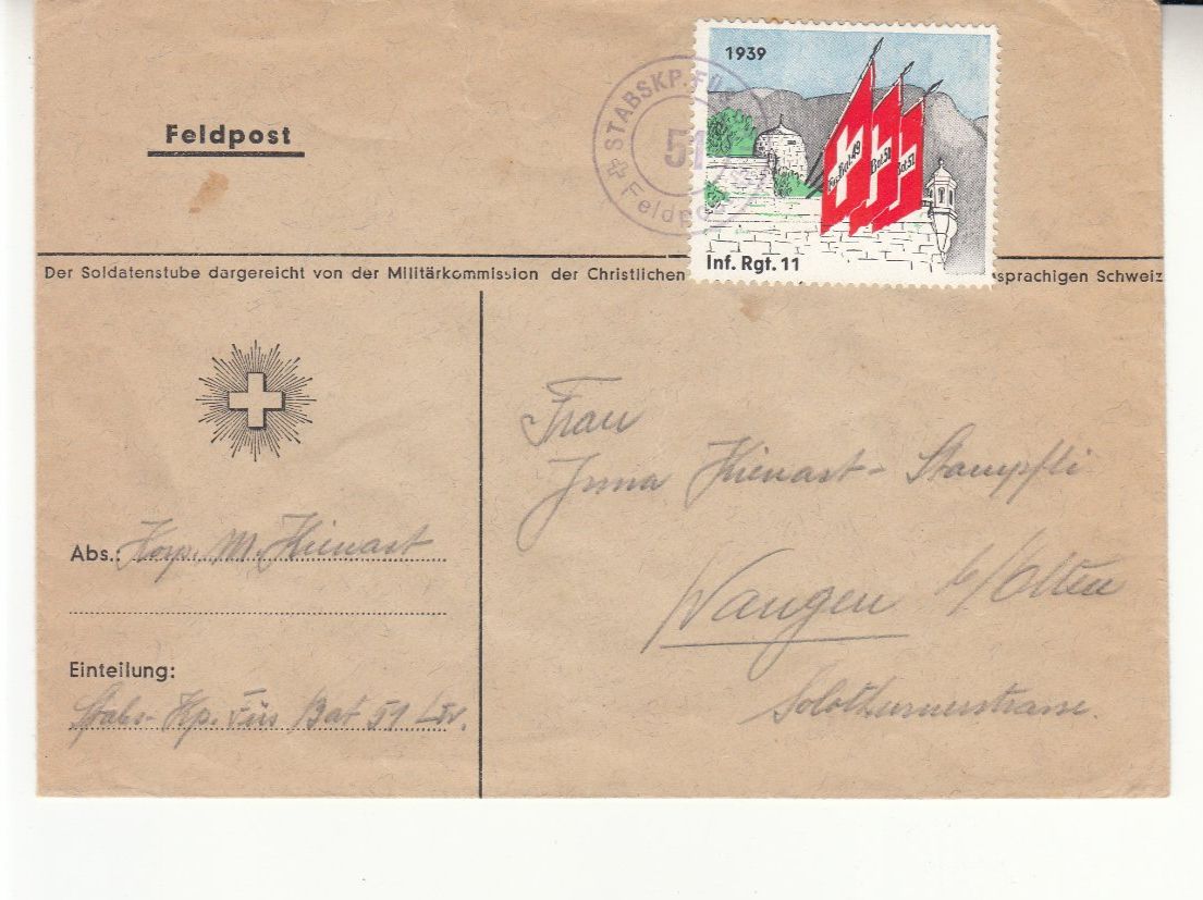 Tutti i francobolli: Infanterie Wi 141 auf Brief – Usato da Bürglen TG venduto da StampGraf