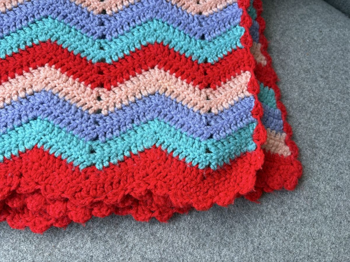 Coperte: Wunderschöne Häkeldecke im Zickzackmuster, 80x176cm – Usato da Bern venduto da Etzy 3