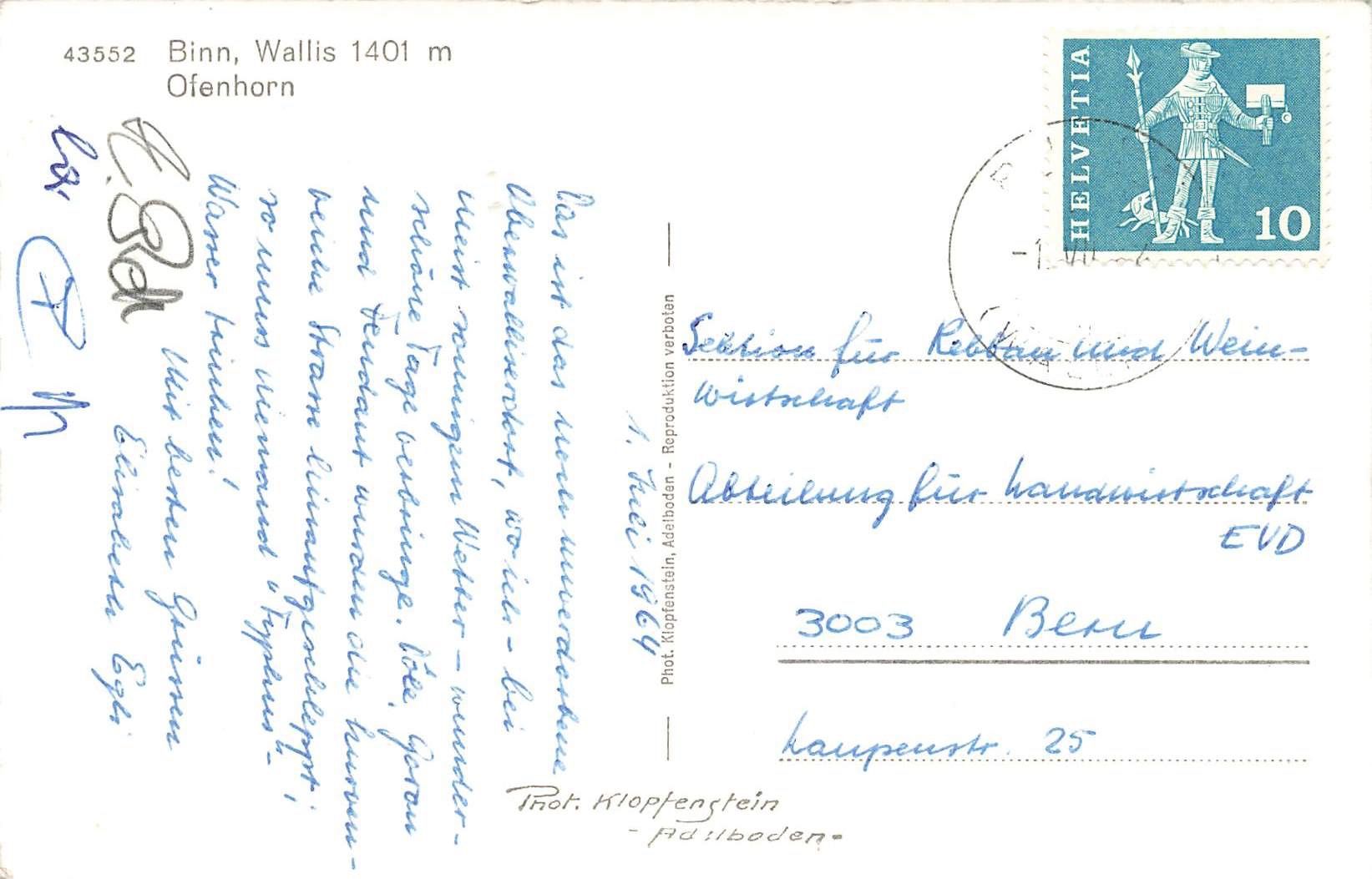 Cartes postales: Binn wallis ofenhorn – D'occasion à Biasca par Blenio71 1