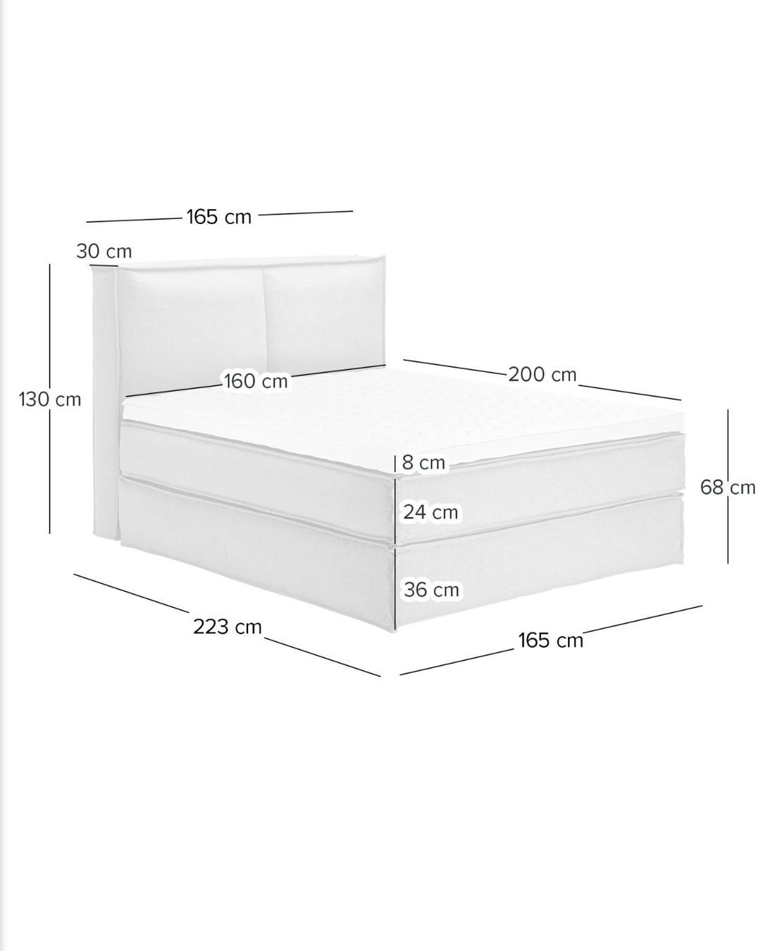 Studio Copenhagen Betten: Premium Boxspringbett KINX mit Kopfteil – Gebraucht aus St. Gallen von sarah0004 3