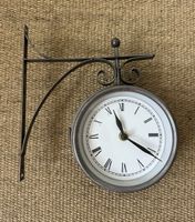 Kleine nostalgische Bahnhofuhr Wanduhr doppelseitig