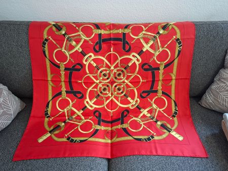 Hermès carrè 90 Eperon d'Or red Scarf/Schal/Foulard/Vintage!