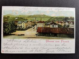 Flawil  Litho  1906   Dorfansicht   Feldpost