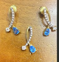Gelbgold Schmuckset 750(Ohrringe u. Anhänger) mit Topas