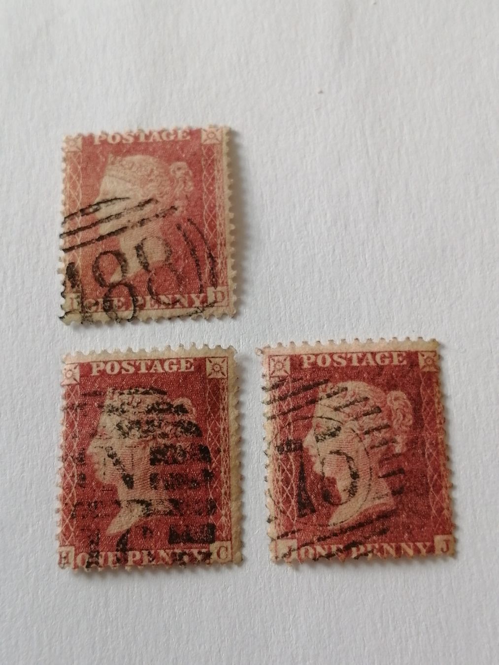 Tutti i francobolli: 3mal One Penny Reds Stars 1856  – Usato da Happerswil venduto da tschergi