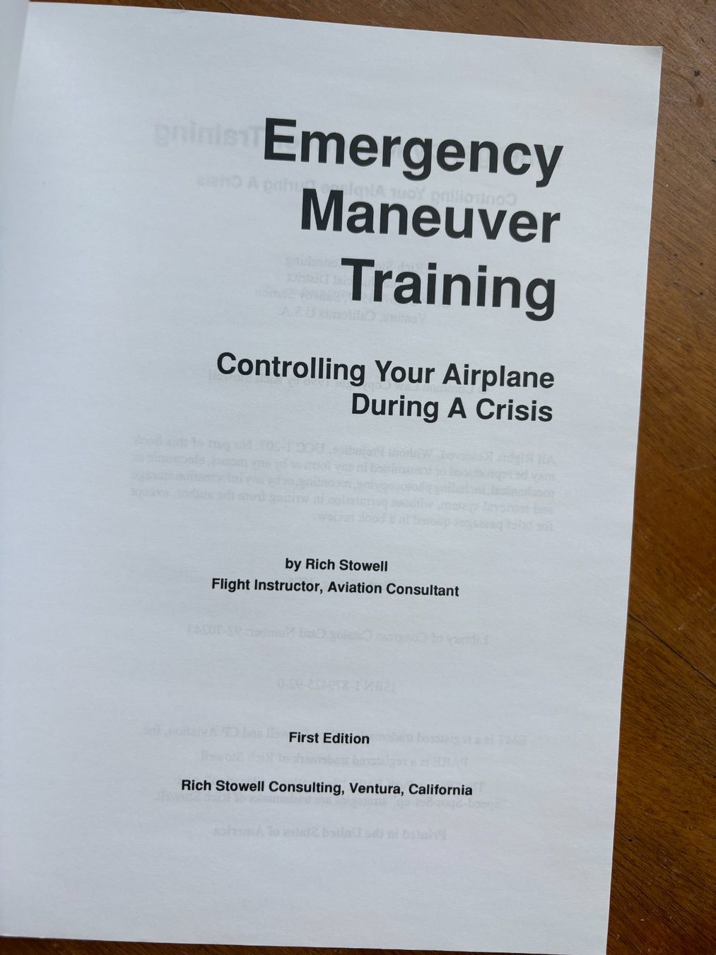 Libri: Emergency Maneuver Training - Privat Piloten – Usato da Basel venduto da walterjasulin 1