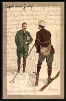 Carlo Pellegrini: Zwei Herren auf Skiern