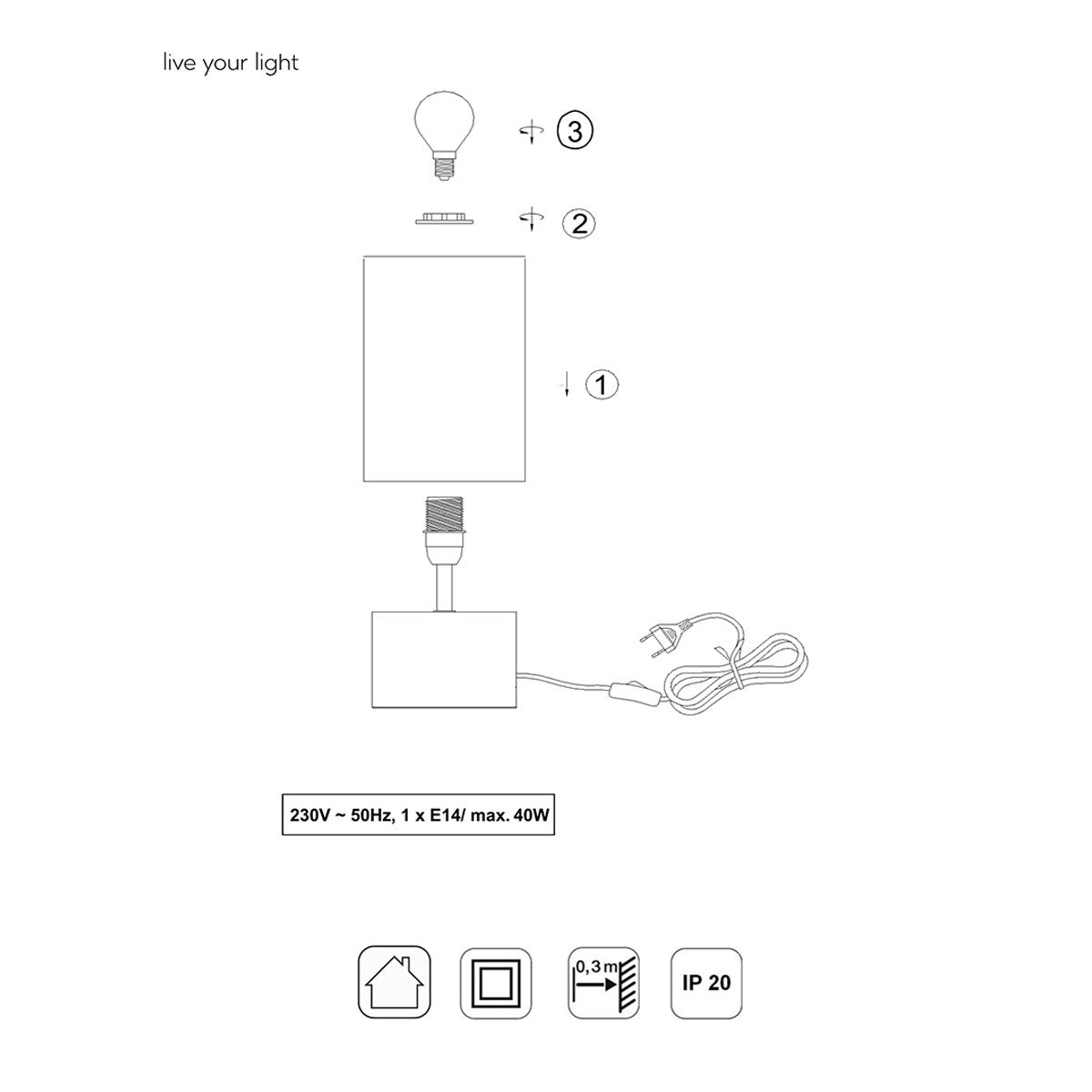 Lampade: Tischleuchte, Holz, Stoff,  30 cm Höhe – Nuovo (secondo la descrizione) da Kreuzlingen venduto da Smart-Light 2