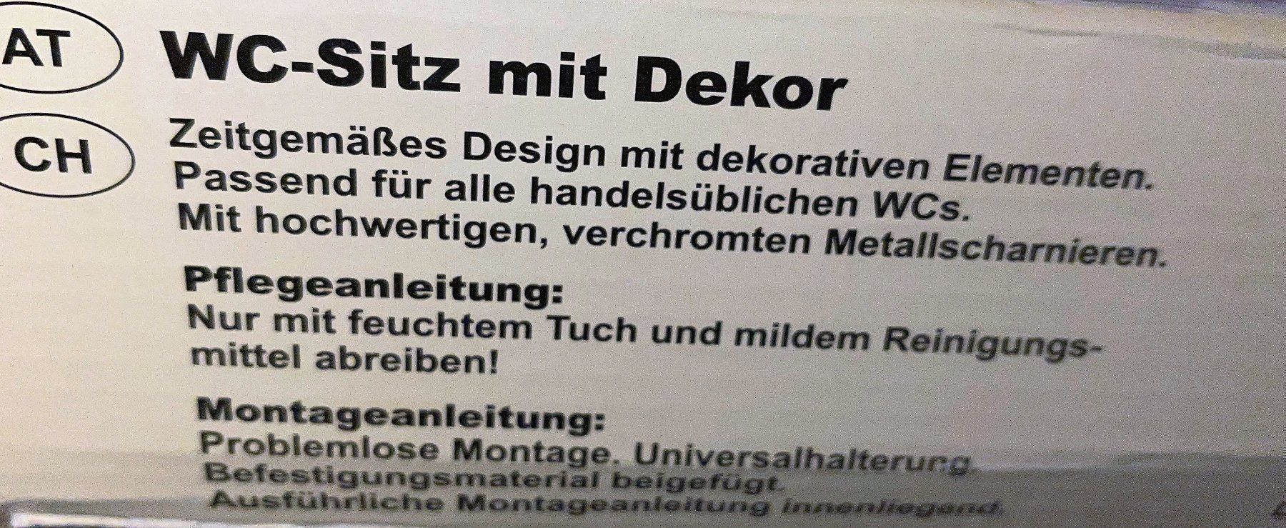 WC: WC Sitz mit Dekor – Nuovo e nell'imballaggio originale da Lutzenberg venduto da Pinschi01 3